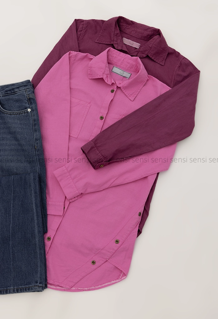 شومیز لینن بغل دکمه کد1005091